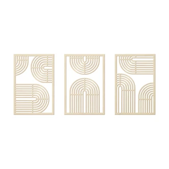 3D Holz-Wandpaneele Regenbogen - geometrisch (3-teilig) - Pappel 