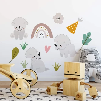 Muursticker Baby Triceratops Set 