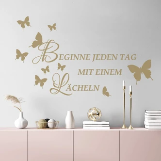 Wandtattoo Beginne jeden Tag mit einem Lächeln 