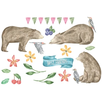 Muursticker set Aquarel Best Friends 