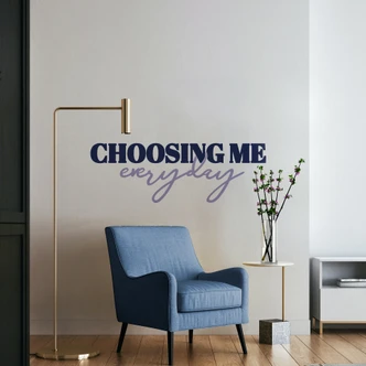 Wallsticker ordsprog - At vælge mig hver dag blå-lilla 