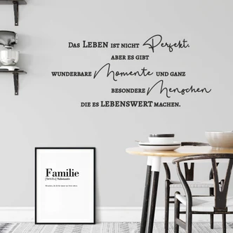 Wandtattoo Das Leben ist nie perfekt 