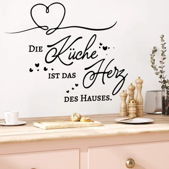 Wandtattoo Die Küche ist das Herz des Hauses 