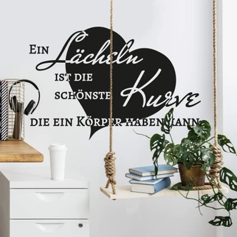 Wandtattoo Ein Lächeln ist die schönste Kurve... Wandtattoo Ein Lächeln ist die schönste Kurve...