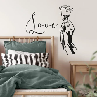 Muursticker Een roos voor jou 