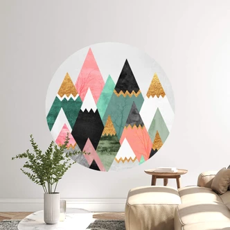 Wall sticker Round - Fredriksson - Colourful Mountains 