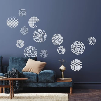 Muursticker Patterned Circles (13-delig) 