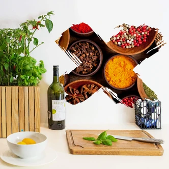 Wandtattoo Gewürze durchkreuzt 