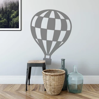 Wandtattoo Heißluftballon kariert 