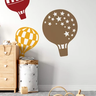 Wandtattoo Heißluftballon mit Sternen 
