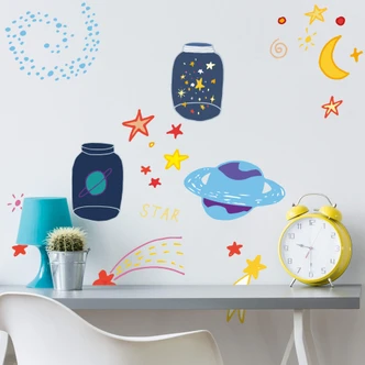Muursticker set Galaxy in a Bottle 