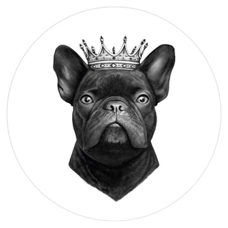 Zelfklevende Wandcirkel Korenkova - King French Bulldog Zelfklevende Wandcirkel Korenkova - King French Bulldog