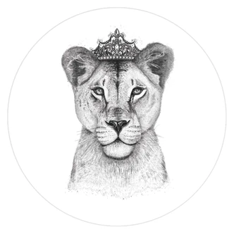 Zelfklevende Muurcirkel Korenkova - Lioness Queen Zelfklevende Muurcirkel Korenkova - Lioness Queen
