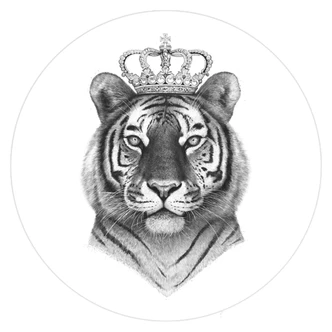Zelfklevende Muurcirkel Korenkova - Tiger King Zelfklevende Muurcirkel Korenkova - Tiger King