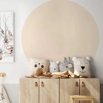 Sticker mural cercle couleur sable 