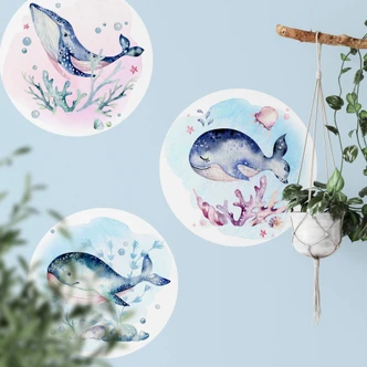 Zelfklevende Wandcirkel Kvilis - Jonge Walvis Zelfklevende Wandcirkel Kvilis - Jonge Walvis