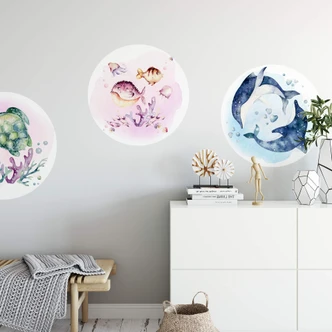 Zelfklevende wandcirkel Kvilis - Kogelvissen Zelfklevende wandcirkel Kvilis - Kogelvissen