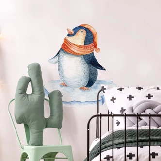 Muursticker Kvilis - Pinguin op een Ijsschots 
