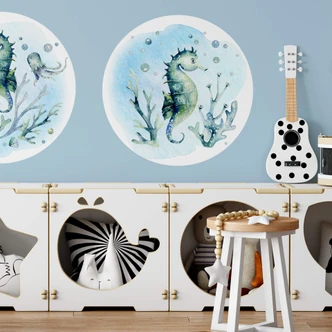 Zelfklevende Wandcirkel Kvilis - Zeepaardje Zelfklevende Wandcirkel Kvilis - Zeepaardje