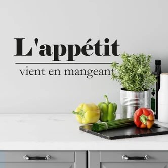 Muursticker L'appétit vient en mangeant 