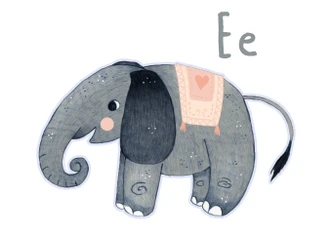 Sticker mural Loske - E comme Eléphant 