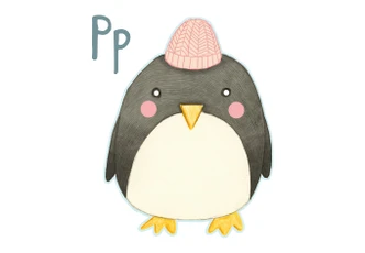 Muursticker Loske P is van Pinguin 