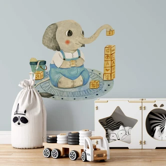 Wandtattoo Loske - Elefant mit Würfeln 