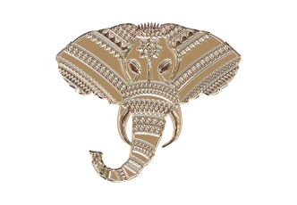 Muursticker Metallic Olifant 02 