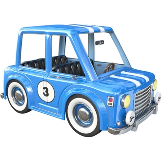 Wallsticker - Agullo - Minibil Blå 