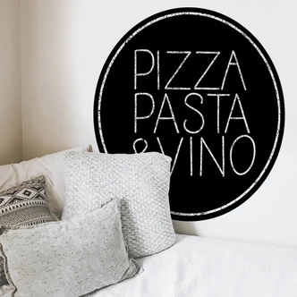 Muursticker Pizza Pasta and Vino 