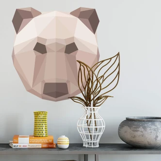 Muursticker Beer in geometrische vorm 