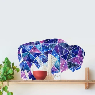 Muursticker Polygoon Bizon 