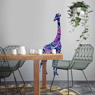 Muursticker Polygoon Galaxy Giraffe 