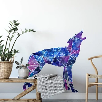 Muursticker Polygoon Wolf 