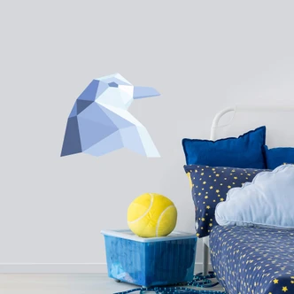 Muursticker Pinguin in geometrische vorm 