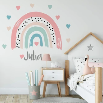 Adesivo Murale LETTERA G Con Fiori E Farfalle - Vinile Lucido HD 20 Cm - Per Cameretta Bambina - Made In Italy