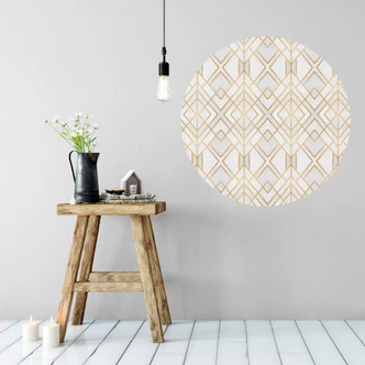 Wandtattoo Fredriksson - Art Deco: Goldene Geometrie - rund 