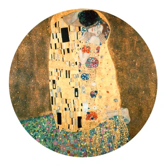 Wandcirkel Zelfklevend Klimt - de Kus 