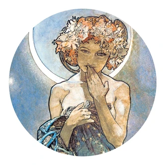 Sticker mural Mucha - Etoile : La lune 