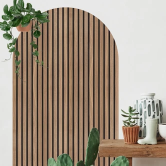 Wandtattoo Rundbogen Wandpaneel Holzoptik breit 