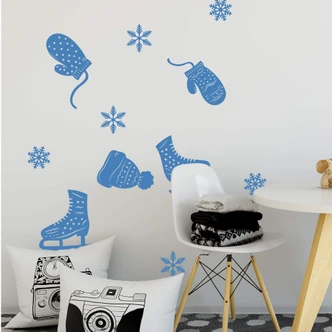 Sticker mural patins sur glace 