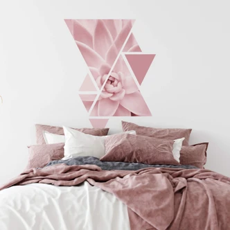 Wandtattoo Sisi & Seb - Rosa Sukkulente im Dreieck 