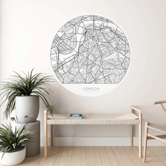 Wandtattoo Stadtplan London - rund 