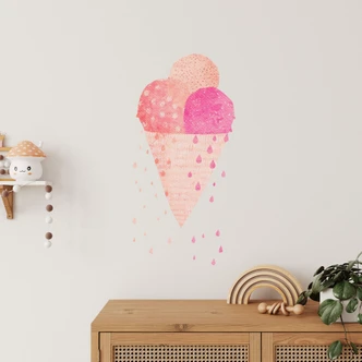 Sticker mural Treechild - Trois boules de glace en été Sticker mural Treechild - Trois boules de glace en été