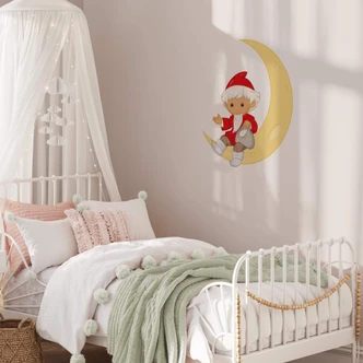 Wandtattoo Unser Sandmännchen - Unser Sandmann auf Halbmond 