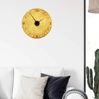 Muursticker met Klok - Ornamenten 