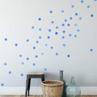 Adesivo Set Pois - acquerello blu 