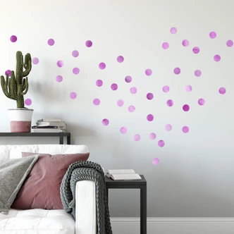 Wall sticker set Dots - Purple (50 stickers) 