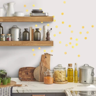 Wall sticker set Dots - Yellow (50 stickers) 