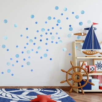 Wall sticker set Dots - Light Blue (50 stickers) 